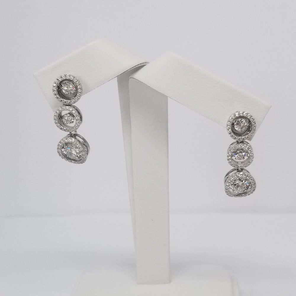 Sterling Silver Fashing Dancing Earrings 3 Circles